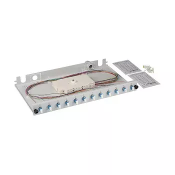 EFB lasbox grijs uitschuifbaar LC/APC OS2 12x pigtails afgesplitst & 6x duplex-koppeling