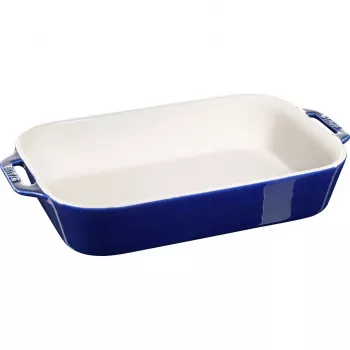 Stof rechthoekige keramische vorm, donkerblauw, 34x24x7,6
