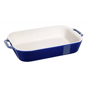 Stof rechthoekige keramische vorm, donkerblauw, 34x24x7,6