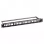 Patchpaneel 1U 19 inch EFB Elektronik verdeelpaneel 48,3 cm, 24-poorts met 24x RJ45 Keystone Slimline Cat.6A