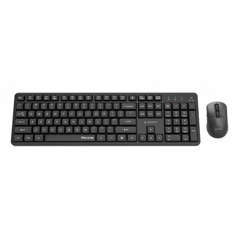 Gembird KBS-WMS-01 draadloze toetsenbord-muisset, Engels, zwart