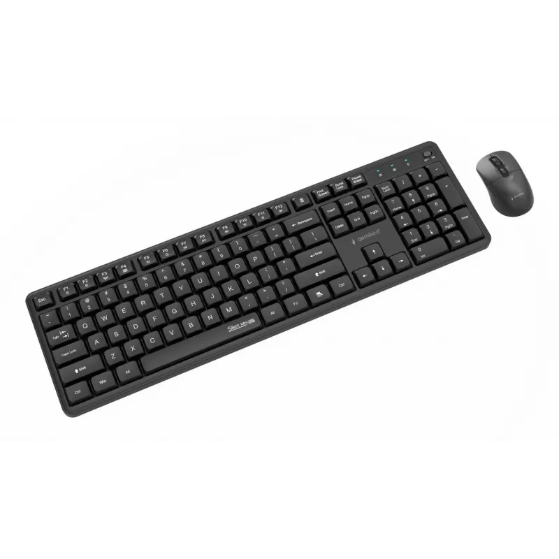 Gembird KBS-WMS-01 draadloze toetsenbord-muisset, Engels, zwart