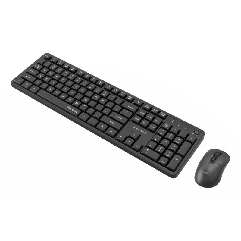 Gembird KBS-WMS-01 draadloze toetsenbord-muisset, Engels, zwart