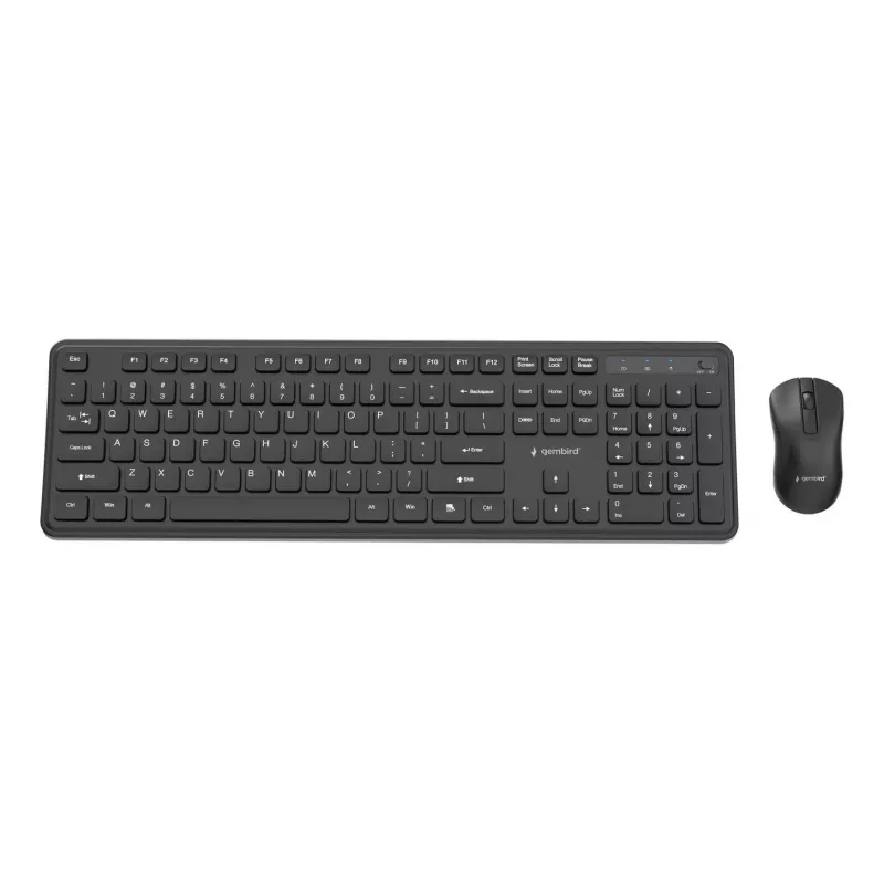 Gembird KBS-WPS-01 draadloze toetsenbord-muisset, Engels, zwart