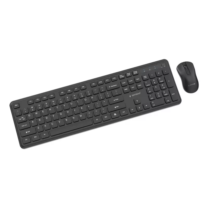 Gembird KBS-WPS-01 draadloze toetsenbord-muisset, Engels, zwart