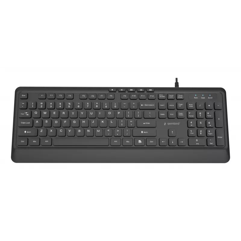 Toetsenbord multimedia USB ENG/zwart KB-MCH-05 Gembird