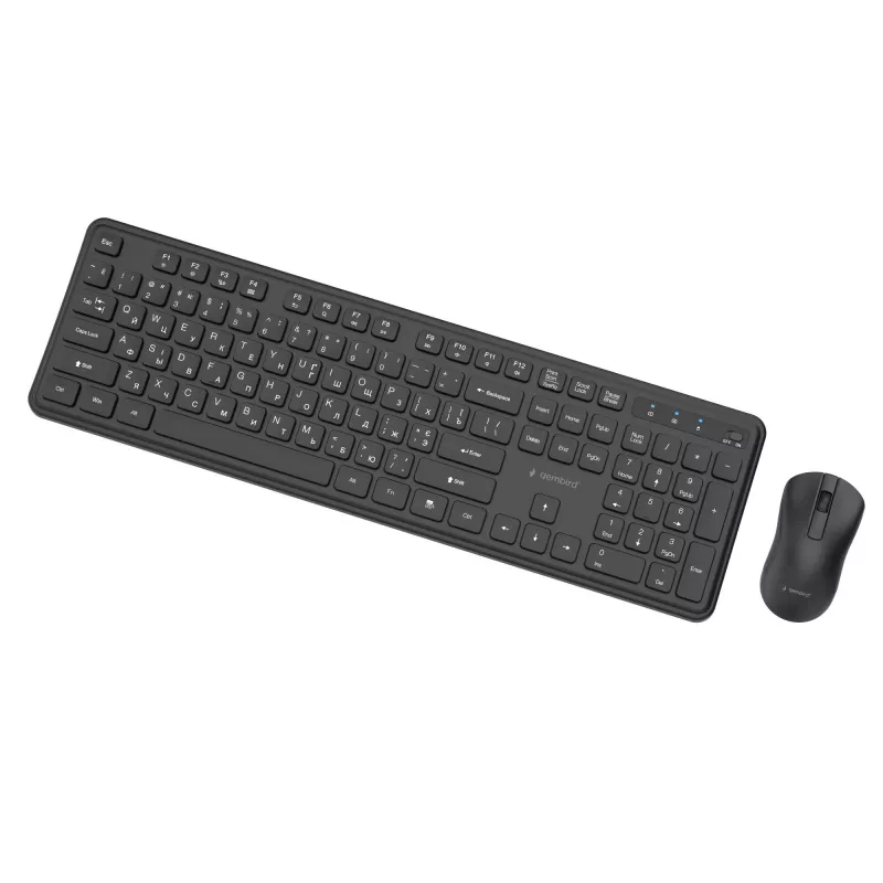 Gembird KBS-WPS-01-CYRL draadloze toetsenbord-muisset, cyrillisch, zwart