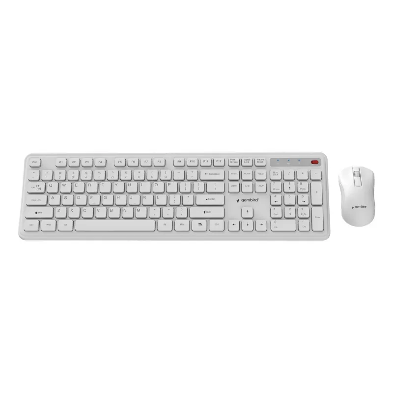 Toetsenbord + muis draadloos ENG/WIT KBS-WPS-01-W Gembird