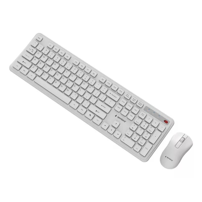 Toetsenbord + muis draadloos ENG/WIT KBS-WPS-01-W Gembird