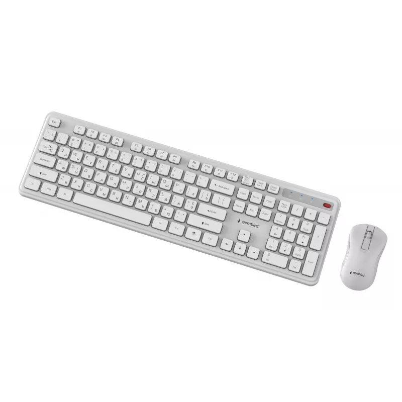 Gembird KBS-WPS-01-W-CYRL draadloze toetsenbord-muisset, cyrillisch, wit