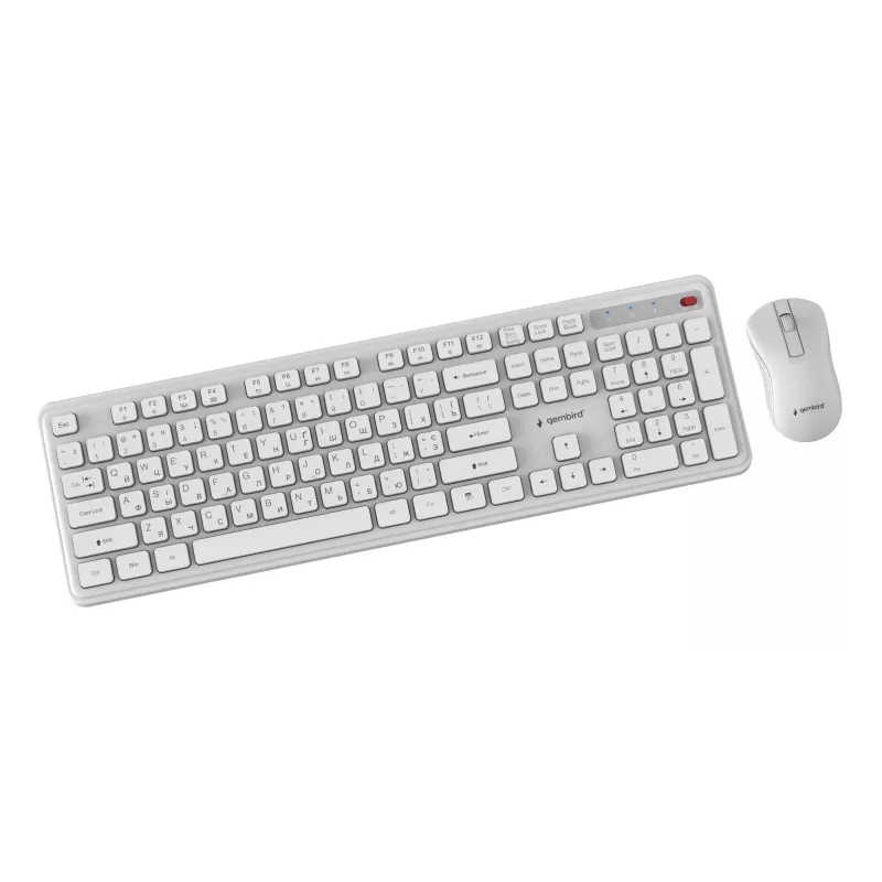 Gembird KBS-WPS-01-W-CYRL draadloze toetsenbord-muisset, cyrillisch, wit