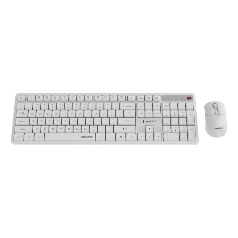 Toetsenbord + muis draadloos ENG/WIT KBS-WMS-01-W Gembird