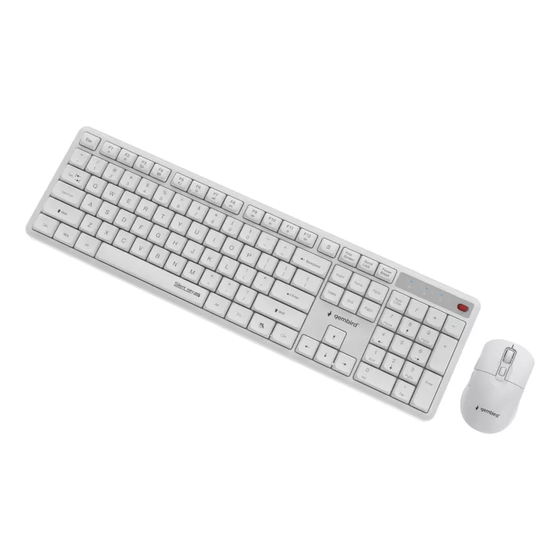 Toetsenbord + muis draadloos ENG/WIT KBS-WMS-01-W Gembird