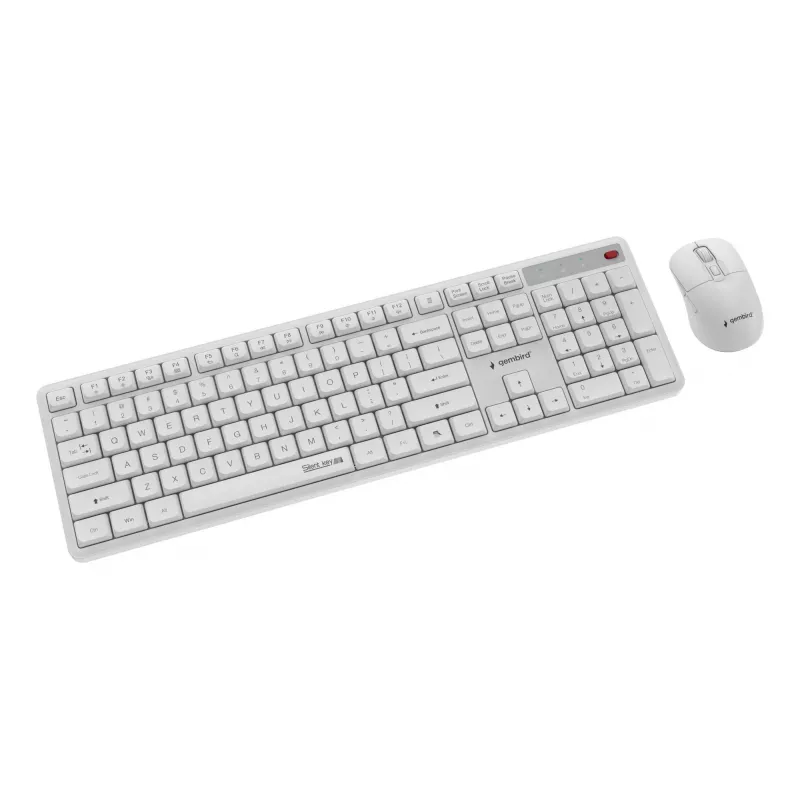 Toetsenbord + muis draadloos ENG/WIT KBS-WMS-01-W Gembird