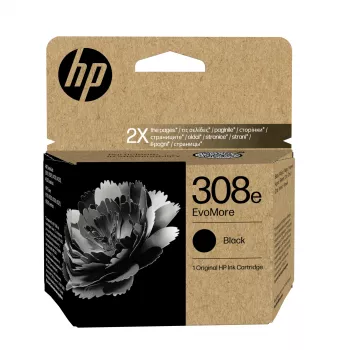 HP 308e EvoMore zwart originele inktcartridge, standaardbereik, zwart, pigmentinkt, 1 st., 320 pagina's, verpakking van 1 stuk