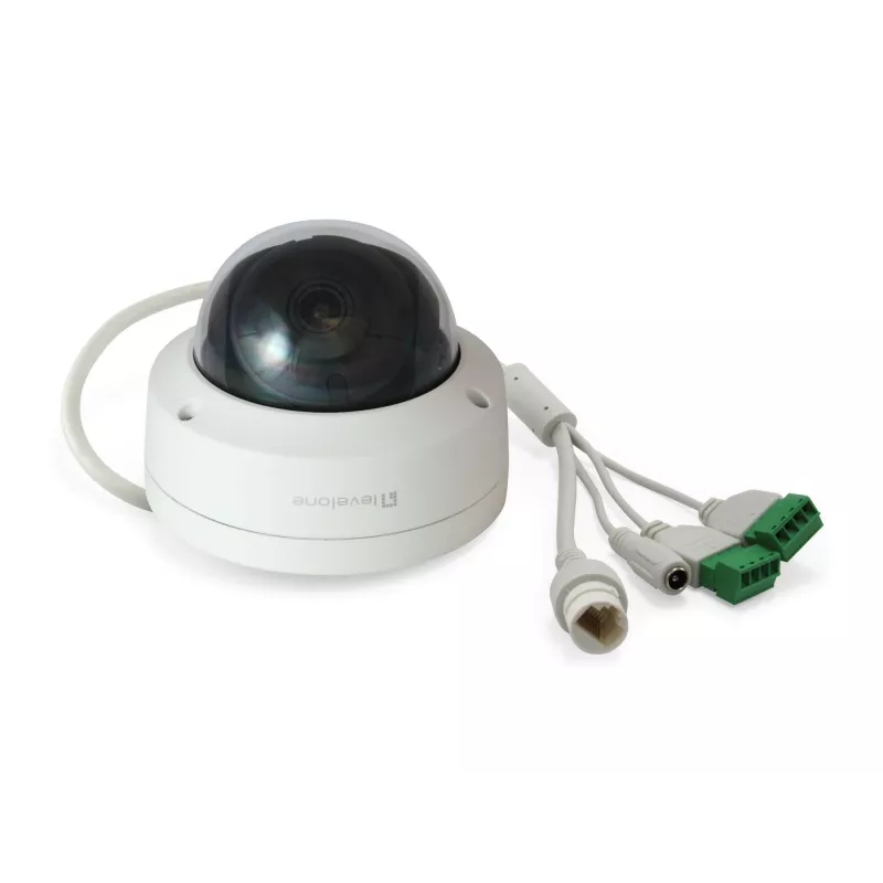LevelOne GEMINI vaste dome IP-netwerkcamera, 4 megapixel, H.265, 802.3af PoE, IR-LED's, binnen/buiten