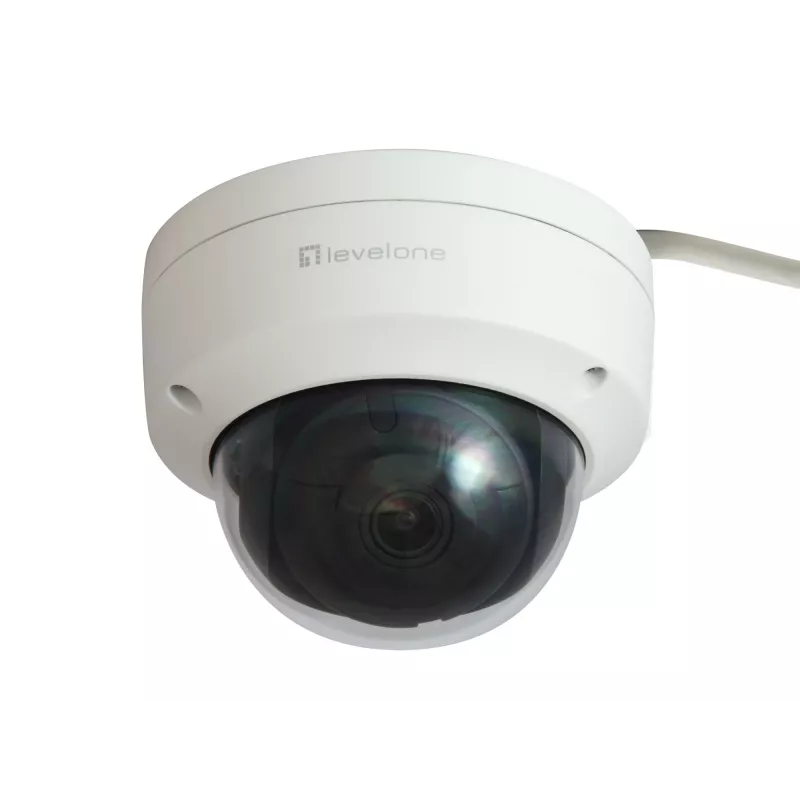 LevelOne GEMINI vaste dome IP-netwerkcamera, 4 megapixel, H.265, 802.3af PoE, IR-LED's, binnen/buiten