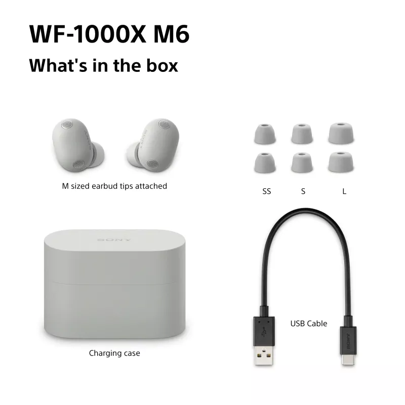 Sony WF1000XM6S.CE7 headset draadloos in-ear gesprekken/muziek Bluetooth zilver