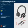 HP Poly Blackwire 8225 stereo USB-C headset +USB-C/A adapter