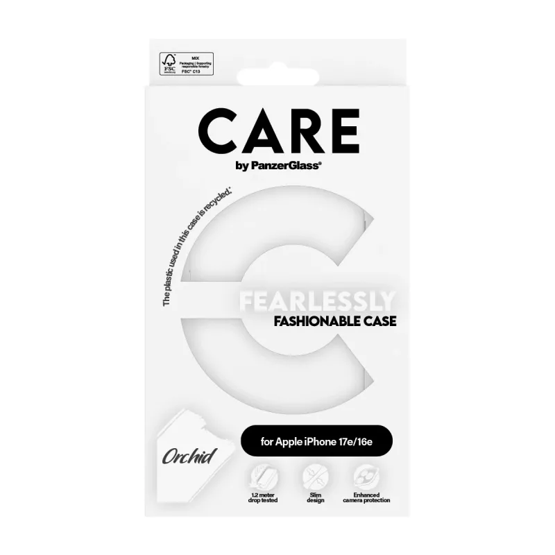 PanzerGlass CARE™ by ® hoesje White Orchid iPhone 17e | 16e, hoesje, Apple - iPhone 16e, Apple - iPhone 17e, wit
