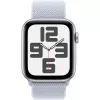 Apple Watch SE GPS 44 mm aluminium behuizing zilver, Sport Loop band Blue Cloud