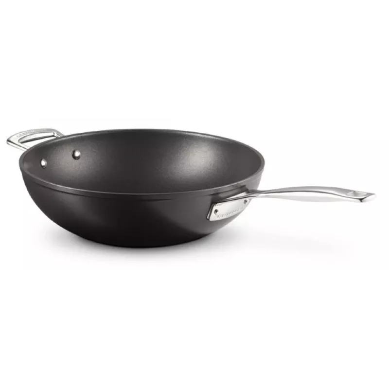 Le Creuset Toughened Non-Stick wok 30 cm zwart/zilver