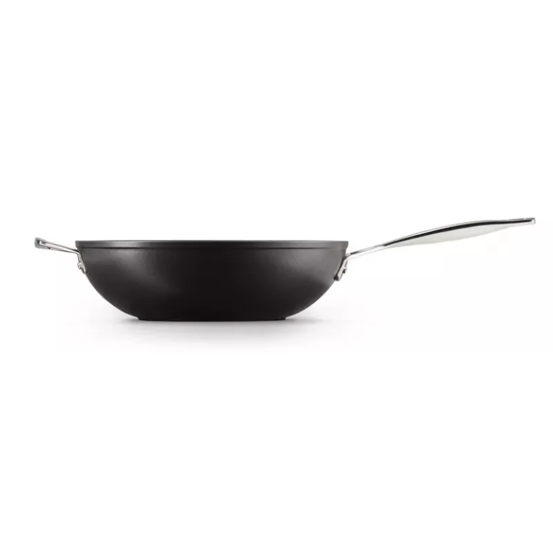 Le Creuset Toughened Non-Stick wok 30 cm zwart/zilver