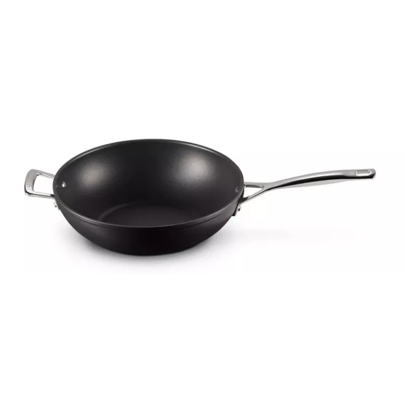 Le Creuset Toughened Non-Stick wok 30 cm zwart/zilver