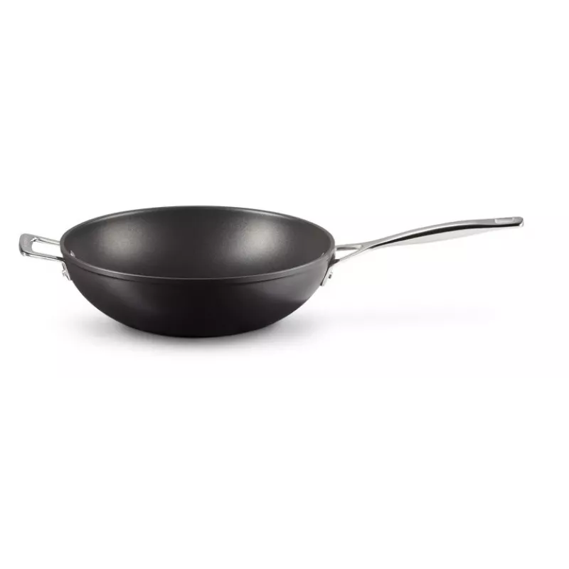 Le Creuset Toughened Non-Stick wok 30 cm zwart/zilver