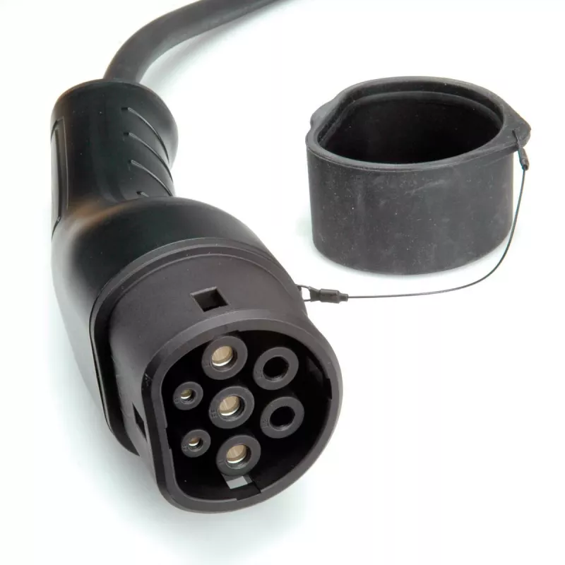 ROLINE E-auto laadkabel Type 2, 3-fasig, 480VAC (3P+N+E), 16 A, 11 kW, spiraalkabel, 3 m (19.08.0043)