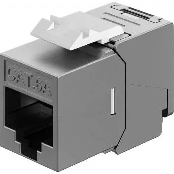 Goobay Keystone-module RJ45 CAT 6A, STP, slank & Short, aardingsklem (77942)