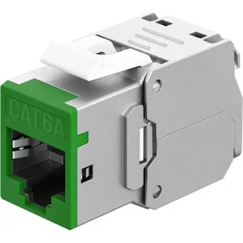 Goobay Keystone-module RJ45 CAT 6A, STP, slank, groen (77945)