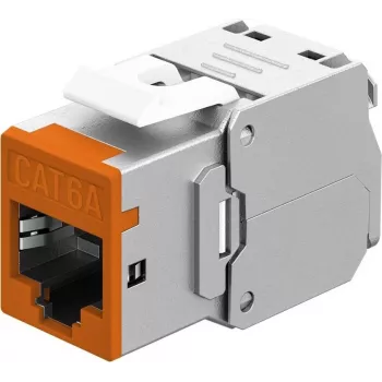 Goobay Keystone-module RJ45 CAT 6A, STP, slank, oranje (77947)