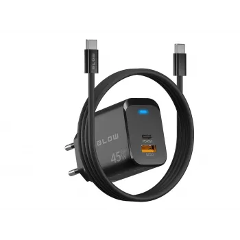 Wandlader USB-A USB-C PD 45W + kabel