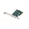 Netwerkkaart PCI Express x1 -> 2x USB-C 3.2 Gen 2x1 LED Low Profile