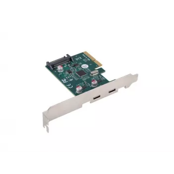 Netwerkkaart PCI Express x1 -> 2x USB-C 3.2 Gen 2x1 LED Low Profile
