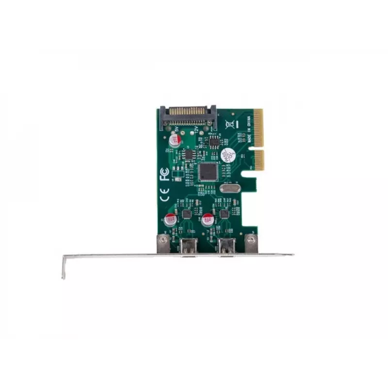 Netwerkkaart PCI Express x1 -> 2x USB-C 3.2 Gen 2x1 LED Low Profile