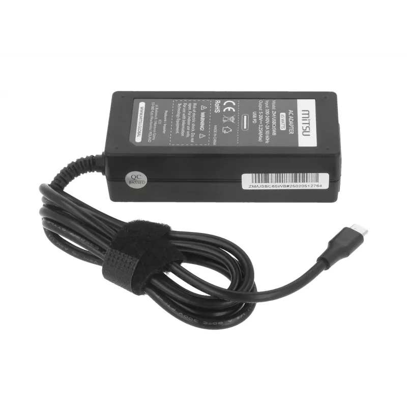 Laptopvoeding 65W USB-C 5V-9V-12V-15V-20V/3A, 20V/3,25A PD