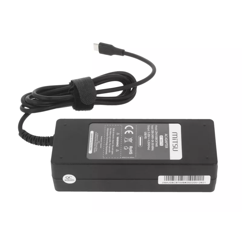 Laptopvoeding 87W USB-C 5V-9V-12V-15V/3A, 20V/3,25A, 20,2V/4,3A PD