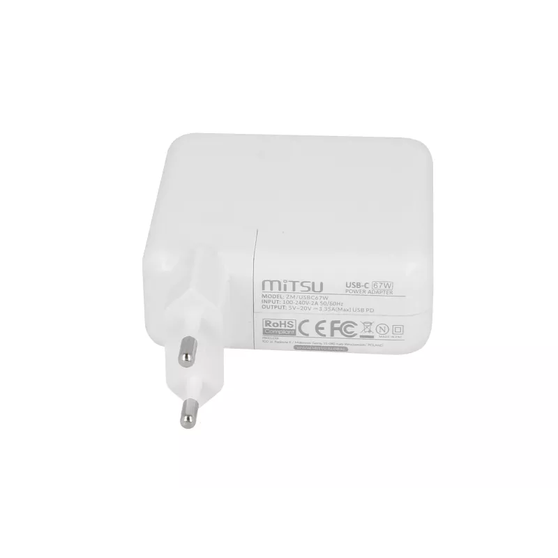 Laptopvoeding 67W USB-C 5V-9V-12V-15V/3A, 20V/3.35A PD
