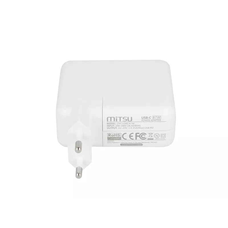 Laptopvoeding 87W USB-C 5V-9V-12V-15V/3A, 20V/3,25A, 20,2V/4,3A PD