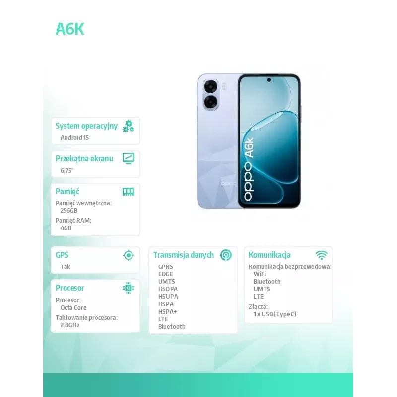 Smartphone A6k 4G 4/256GB CPH2891 lichtviolet