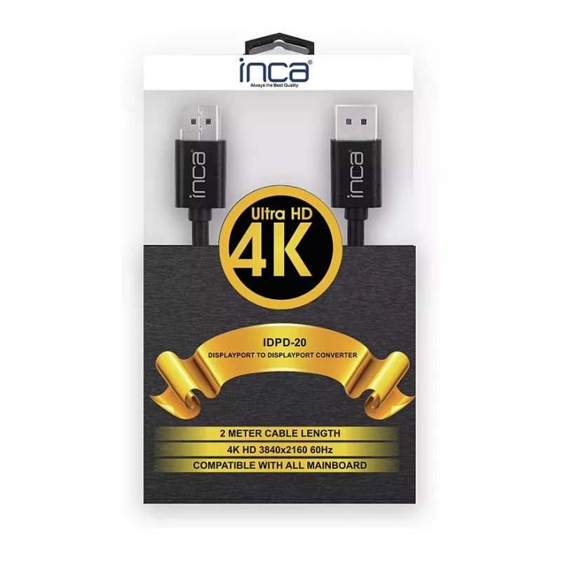 INCA DisplayPort-kabel IDPD-20 DP > DP; 4K60Hz; 2,0m Retail