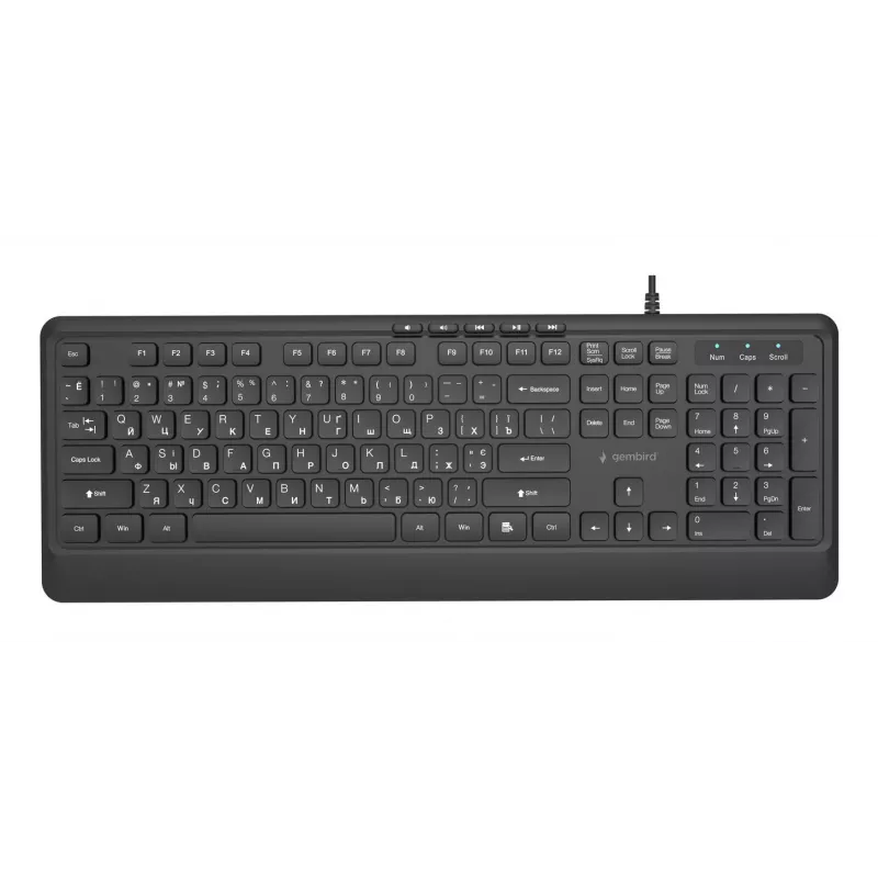 Toetsenbord Multimedia USB CYRILL/SCHWARZ KB-MCH-05-CYRL Gembird