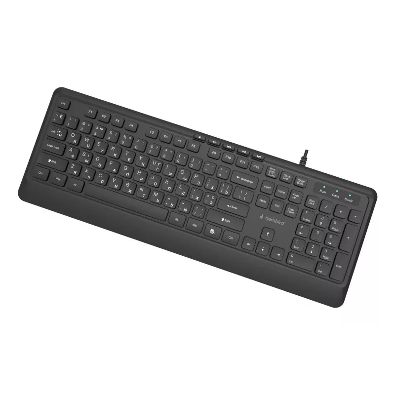 Toetsenbord Multimedia USB CYRILL/SCHWARZ KB-MCH-05-CYRL Gembird