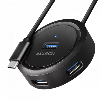 AXAGON HUE-P1C 4x USB 3.2 Gen 1 ronde hub 30 cm USB-A-kabel - kabel - digitaal/data
