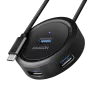 AXAGON HUE-P1C 4x USB 3.2 Gen 1 ronde hub 30 cm USB-A-kabel - kabel - digitaal/data