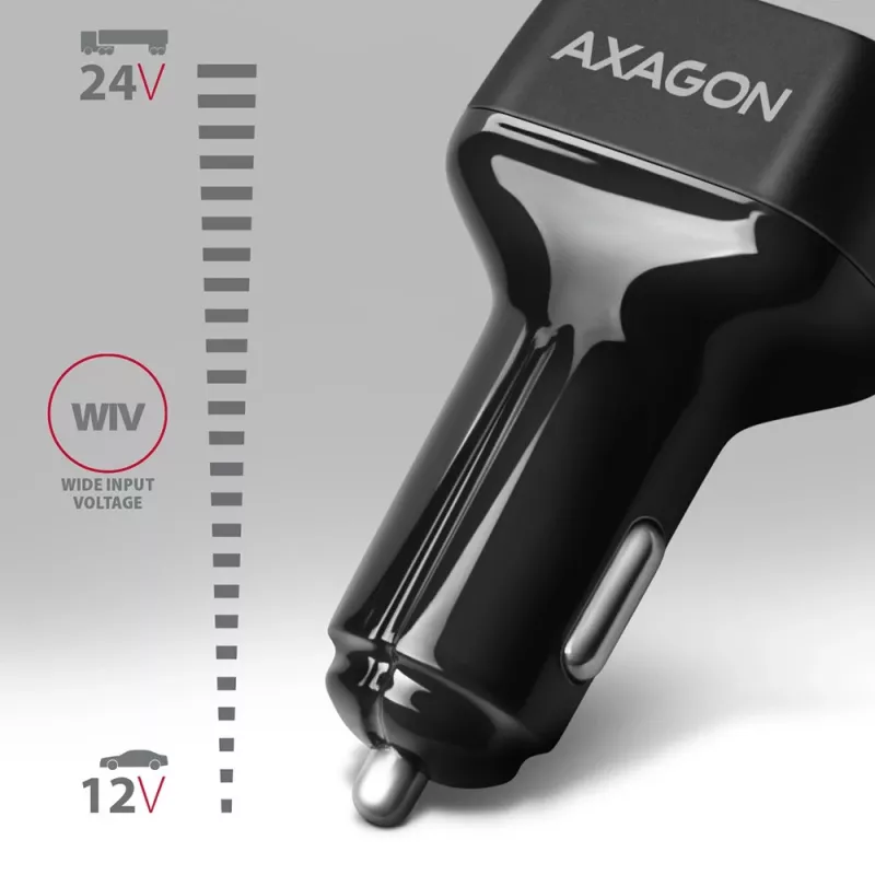 AXAGON PWC-PQ38 38W autolader 2x poort USB-A+C