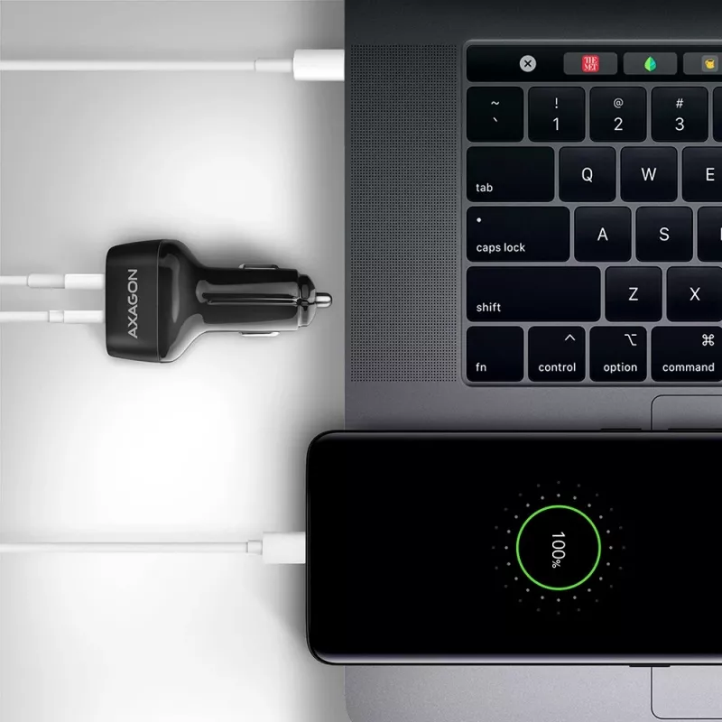 AXAGON PWC-PQ38 38W autolader 2x poort USB-A+C