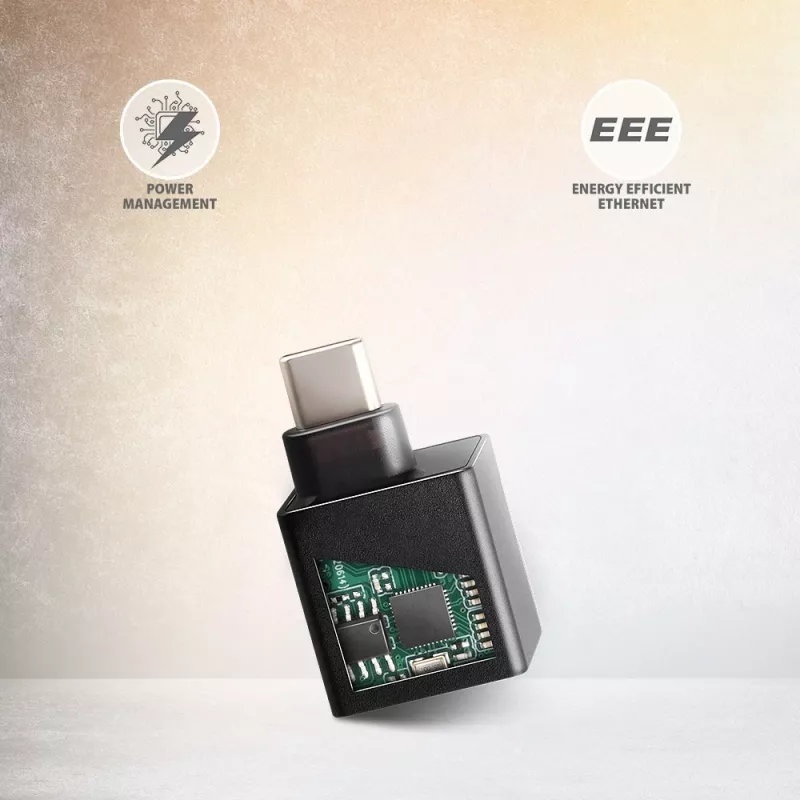 AXAGON ADE-MINIC USB-C 3.2 Gen 1 Gigabit Ethernet-miniadapter, zwart